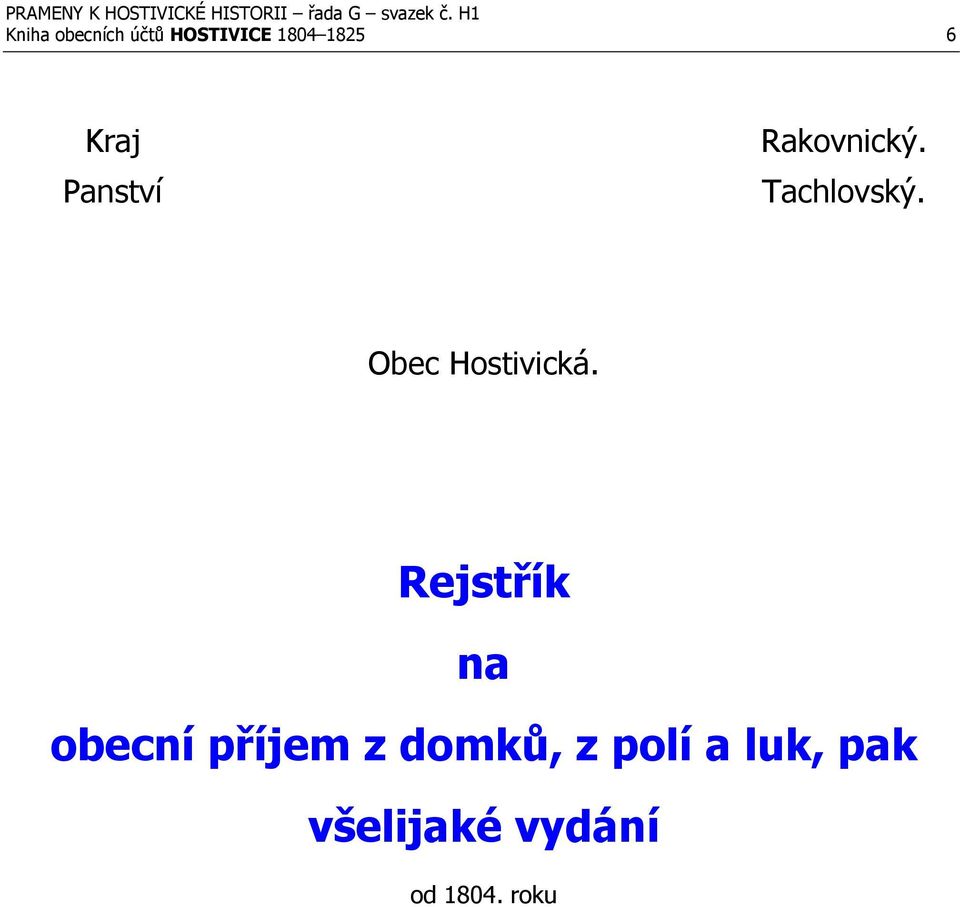 Obec Hostivická.