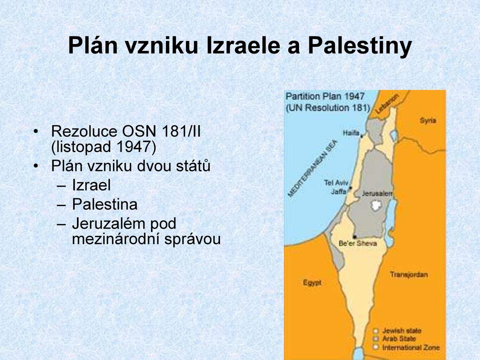 Plán vzniku dvou států Izrael