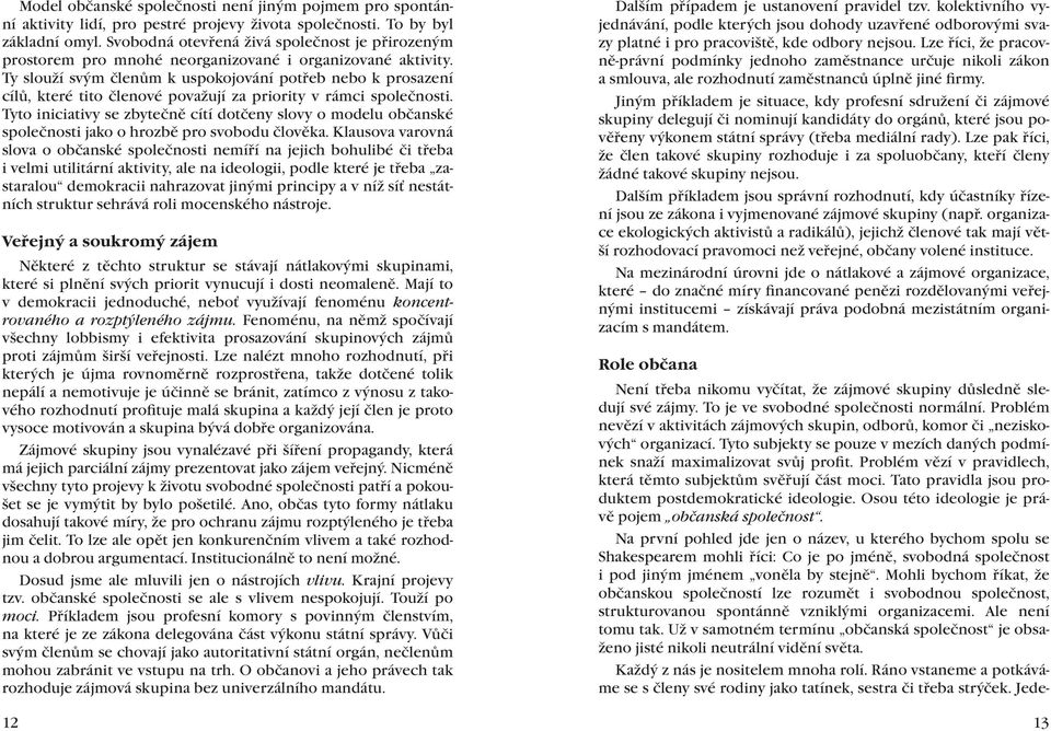 Ty slouží svým členům k uspokojování potřeb nebo k prosazení cílů, které tito členové považují za priority v rámci společnosti.