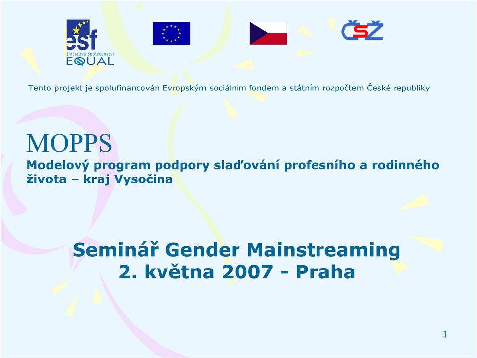 program podpory slaďování profesního a rodinného života