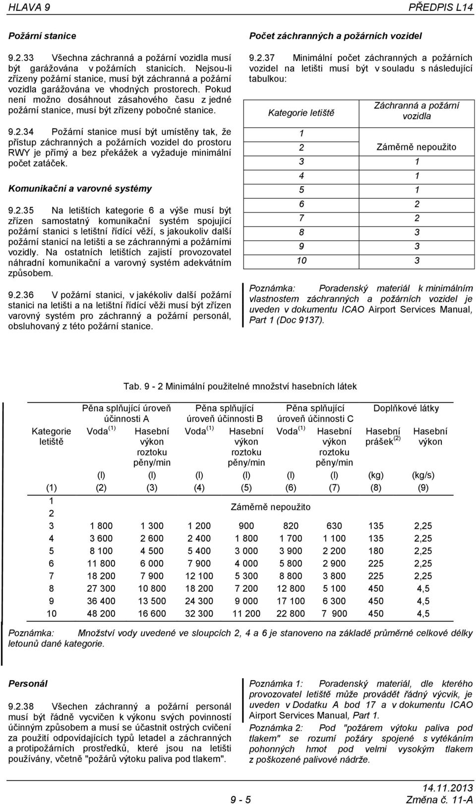 Pokud není možno dosáhnout zásahového času z jedné požární stanice, musí být zřízeny pobočné stanice. 9.2.