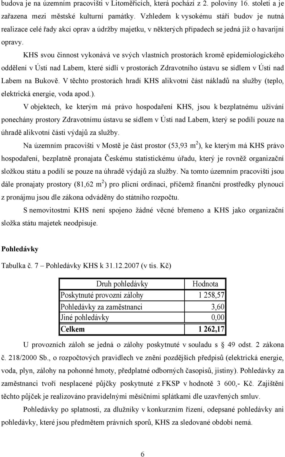 KHS svou činnost vykonává ve svých vlastních prostorách kromě epidemiologického oddělení v Ústí nad Labem, které sídlí v prostorách Zdravotního ústavu se sídlem v Ústí nad Labem na Bukově.