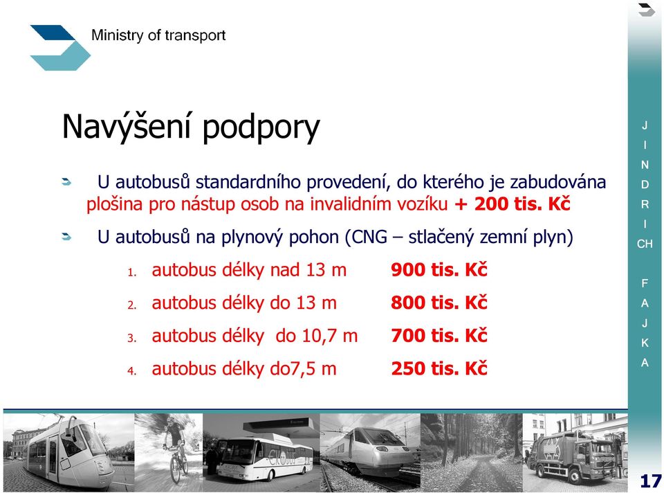 č U autobusů na plynový pohon (CG stlačený zemní plyn) 1. 2.