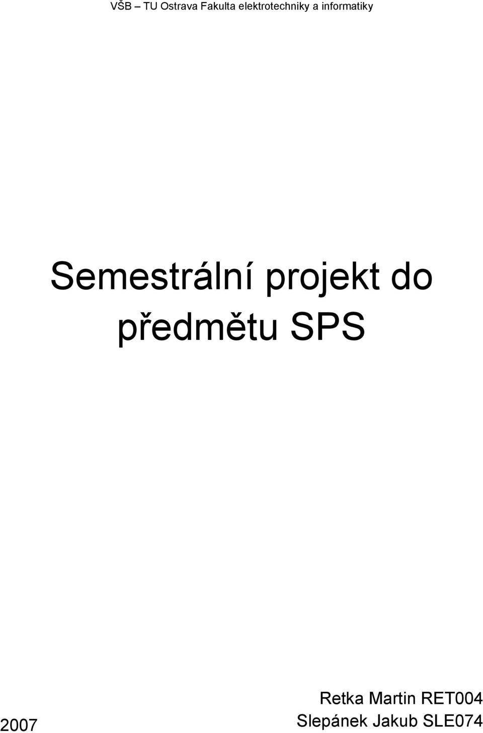 Semestrální projekt do předmětu