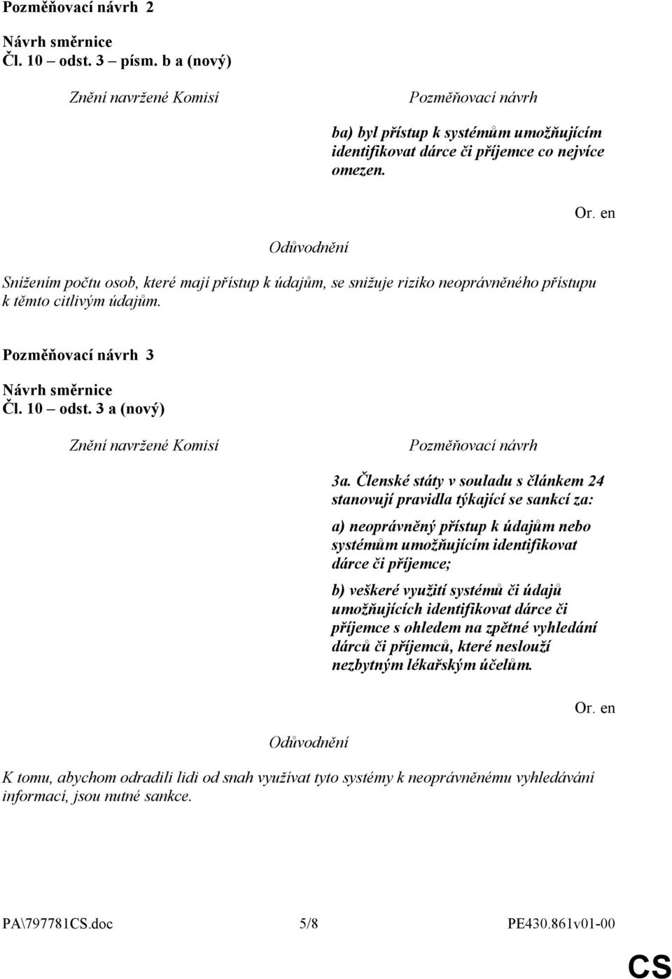 Členské státy v souladu s článkem 24 stanovují pravidla týkající se sankcí za: a) neoprávněný přístup k údajům nebo systémům umožňujícím identifikovat dárce či příjemce; b) veškeré využití