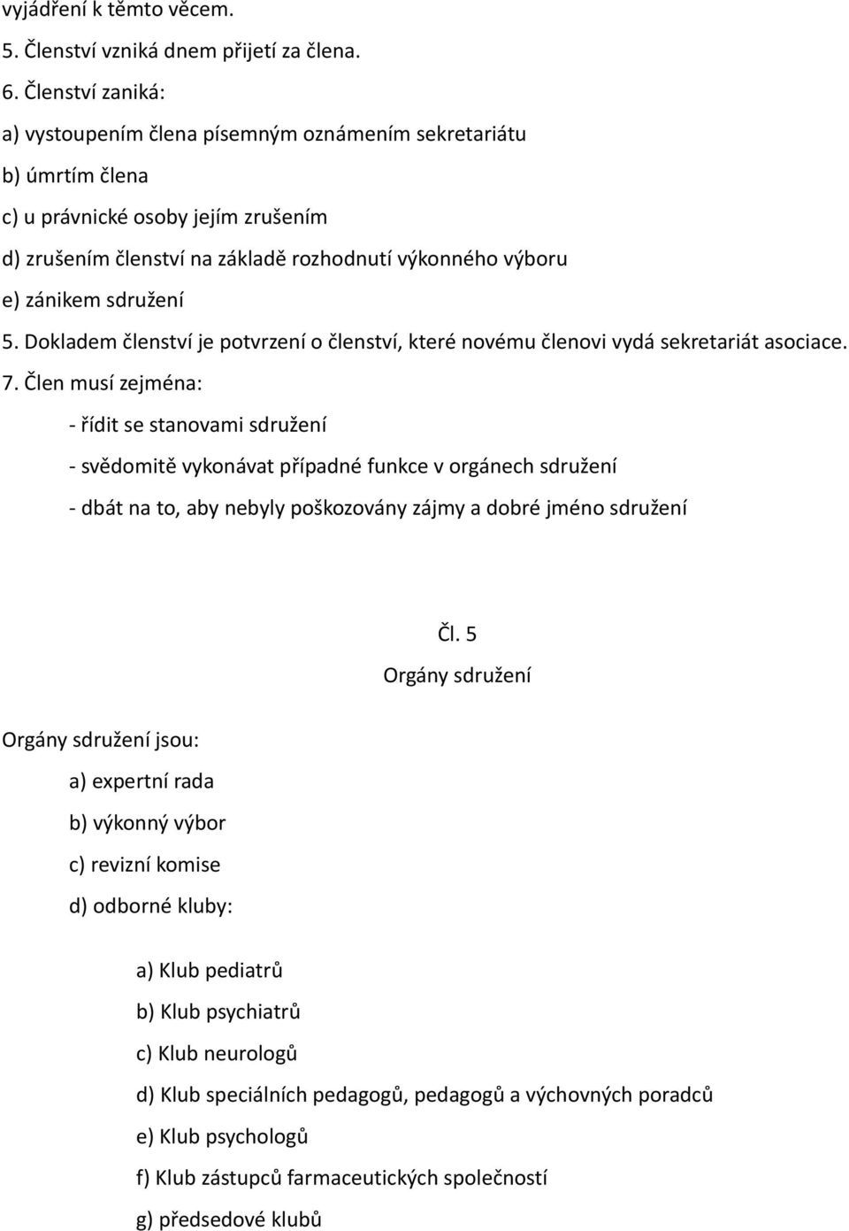 sdružení 5. Dokladem členství je potvrzení o členství, které novému členovi vydá sekretariát asociace. 7.