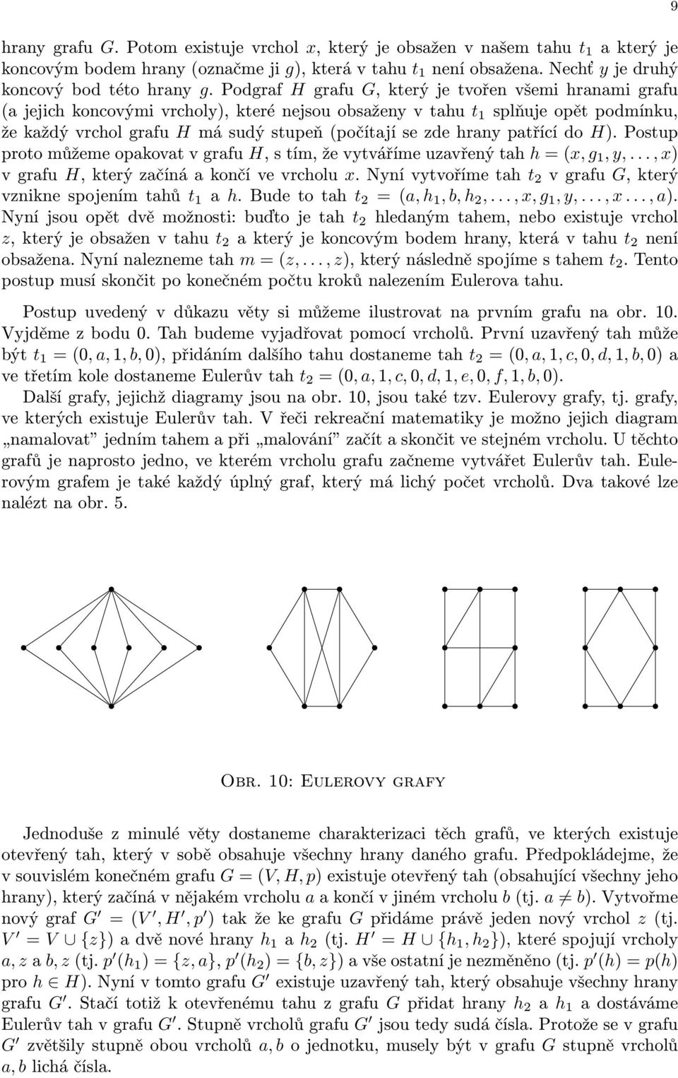 Potup proto můžeme opkovt v grfu H, tím, že vytváříme uvřený th h = (x, g, y,..., x) v grfu H, který číná končí ve vrholu x. Nyní vytvoříme th t v grfu G, který vnikne pojením thů t h.