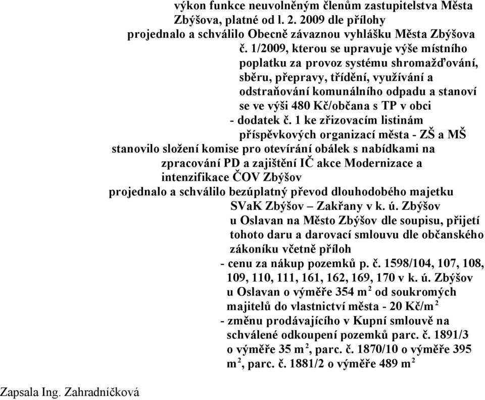 - dodatek č.