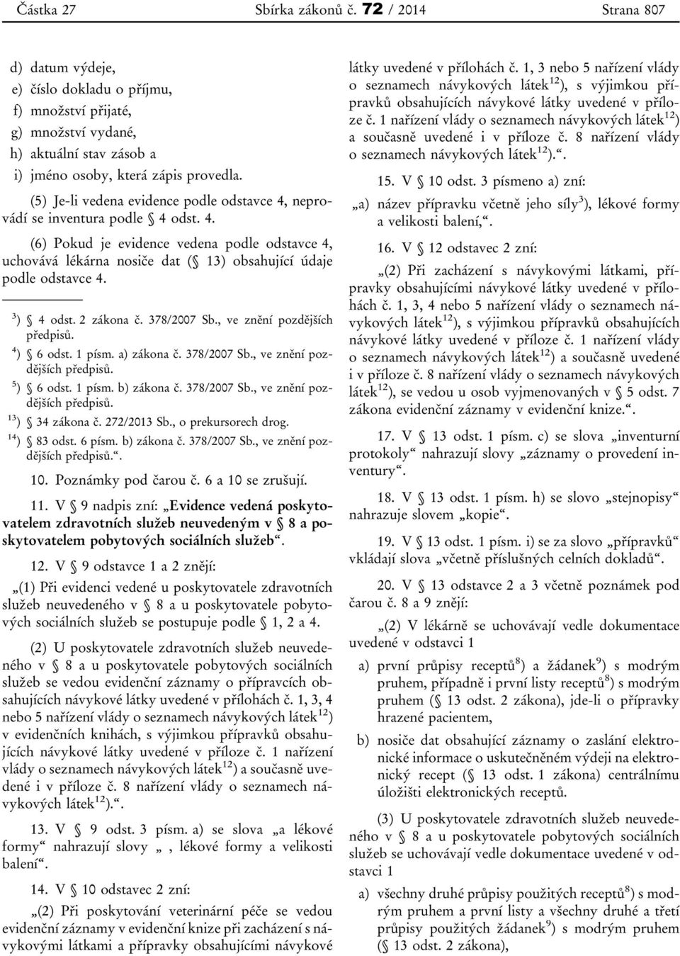 3 ) 4 odst. 2 zákona č. 378/2007 Sb., ve znění pozdějších předpisů. 4 ) 6 odst. 1 písm. a) zákona č. 378/2007 Sb., ve znění pozdějších předpisů. 5 ) 6 odst. 1 písm. b) zákona č. 378/2007 Sb., ve znění pozdějších předpisů. 13 ) 34 zákona č.