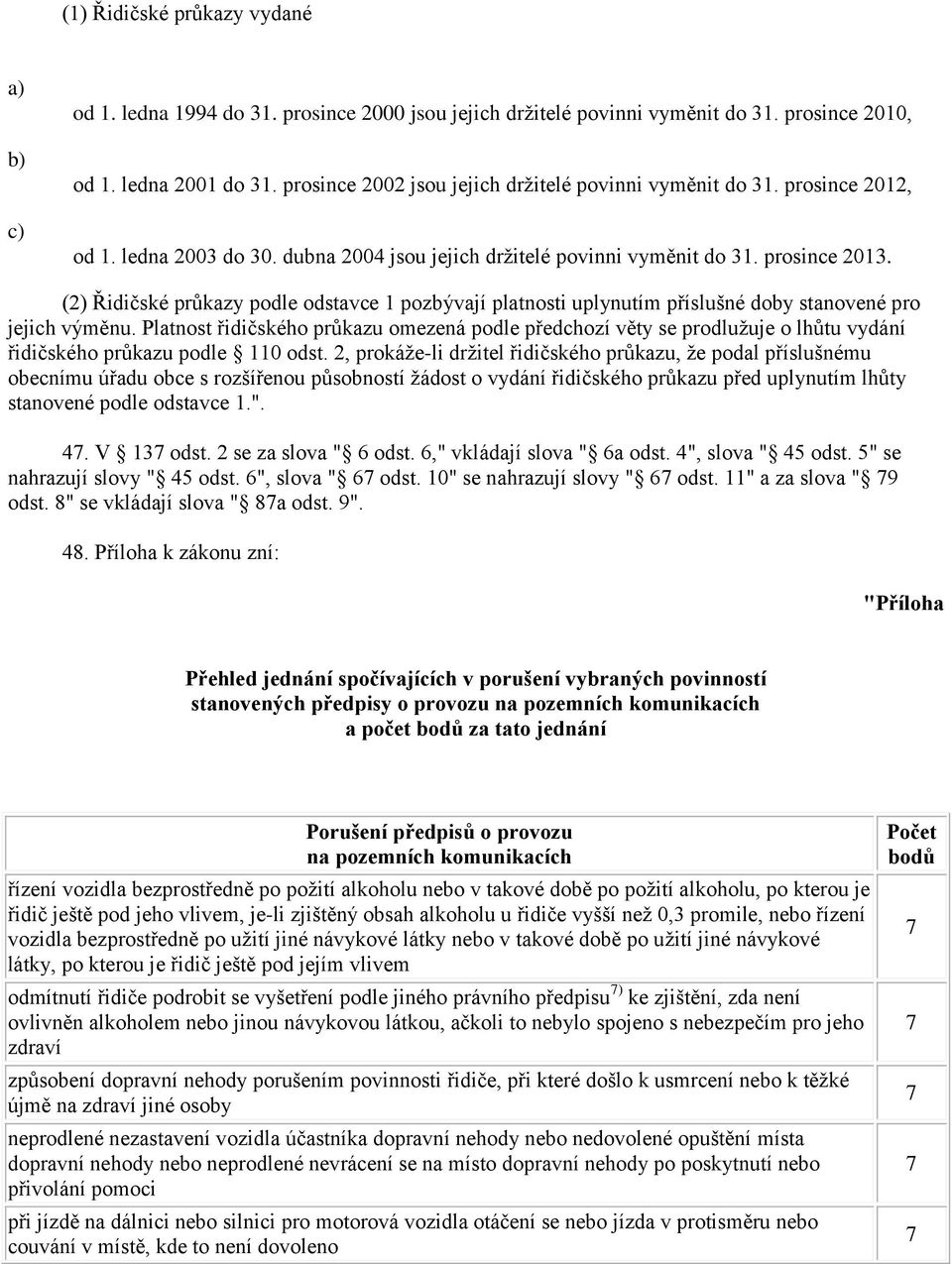 (2) Řidičské průkazy podle odstavce 1 pozbývají platnosti uplynutím příslušné doby stanovené pro jejich výměnu.