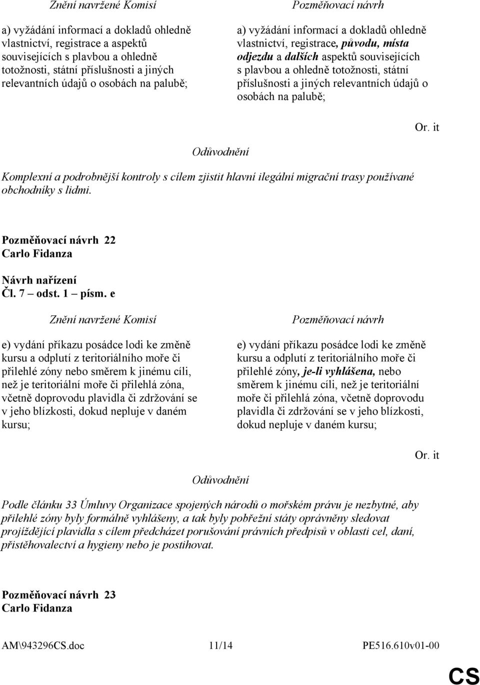 osobách na palubě; Or. it Komplexní a podrobnější kontroly s cílem zjistit hlavní ilegální migrační trasy používané obchodníky s lidmi. 22 Carlo Fidanza Čl. 7 odst. 1 písm.