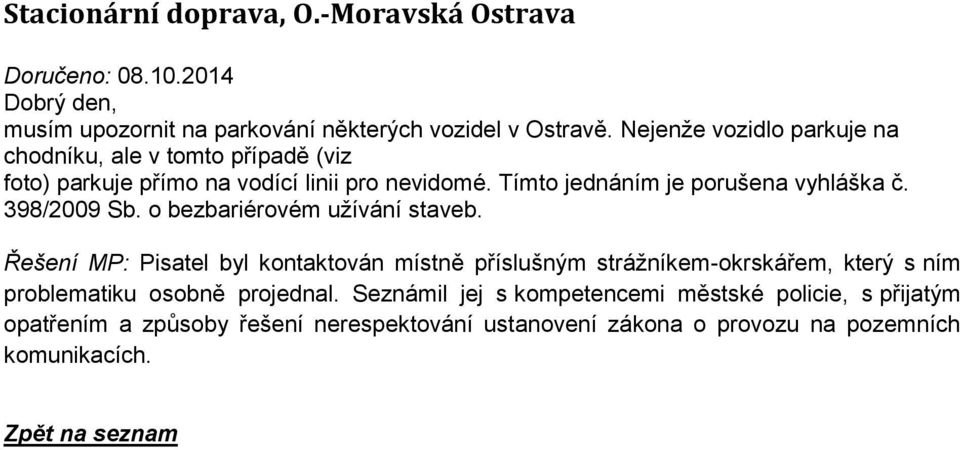 398/2009 Sb. o bezbariérovém užívání staveb.