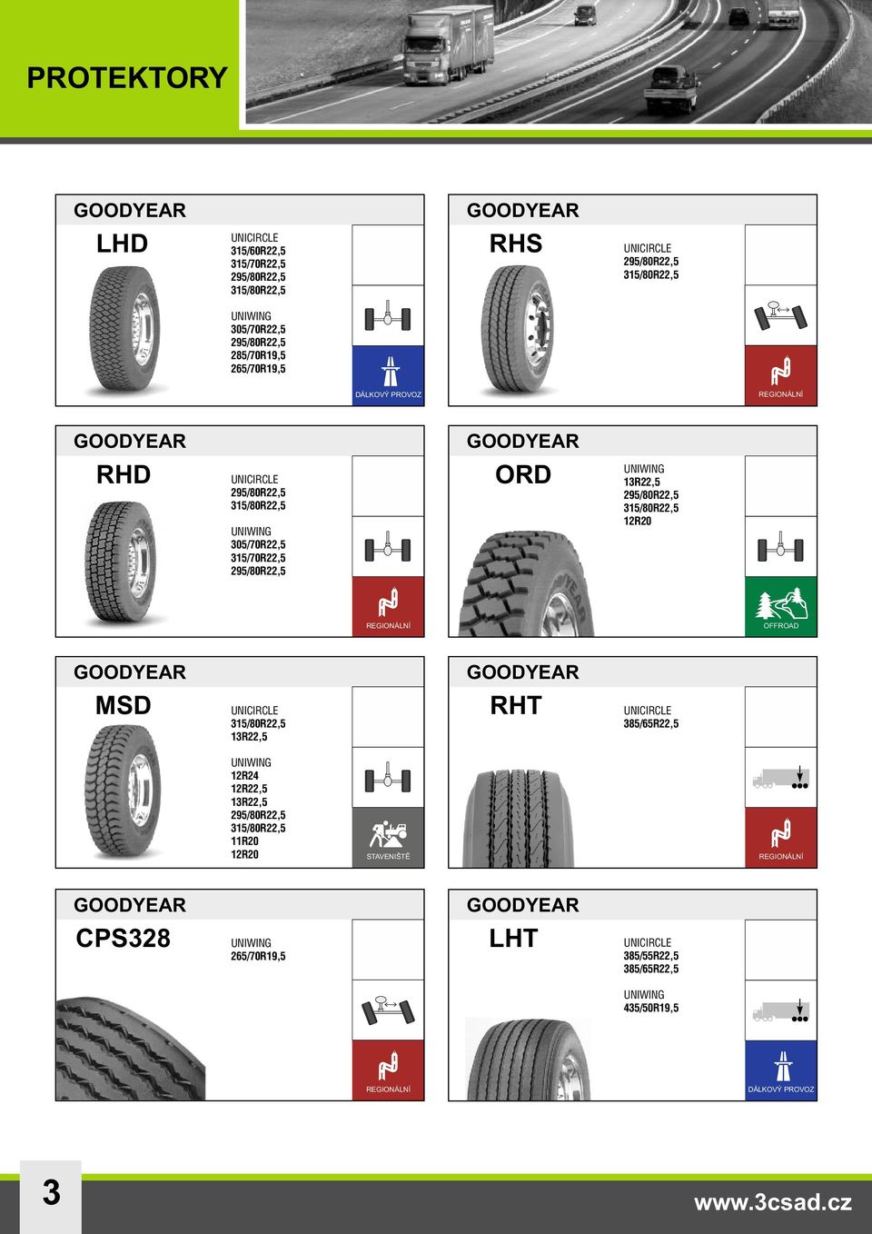 12R24 12R22,5 13R22,5 11R20 12R20 PROTEKTORY RHT 385/65R22,5