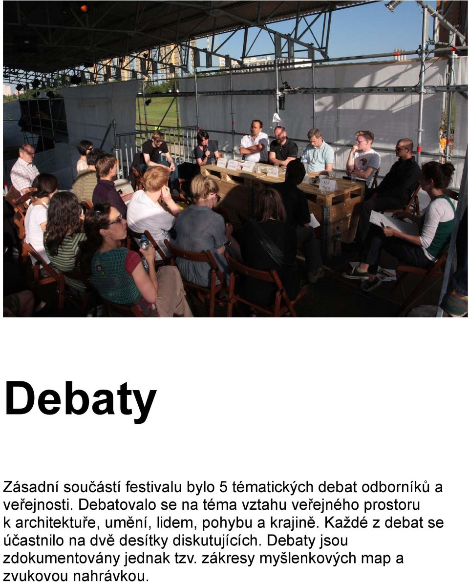 Debatovalo se na téma vztahu veřejného prostoru k architektuře, umění, lidem,