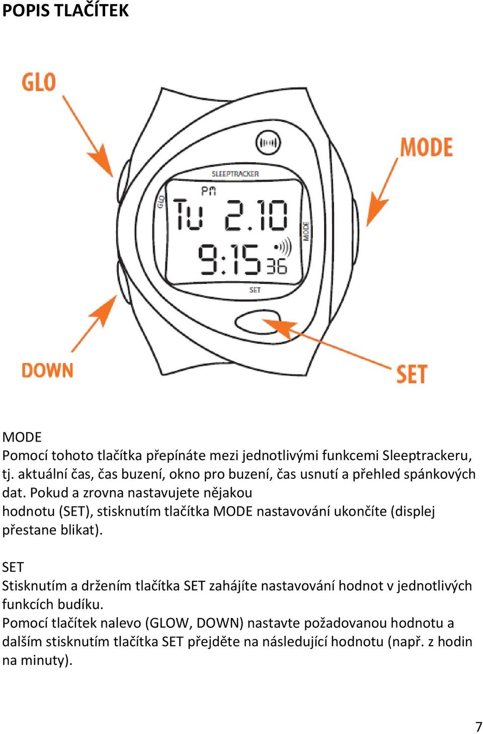 Pokud a zrovna nastavujete nějakou hodnotu (SET), stisknutím tlačítka MODE nastavování ukončíte (displej přestane blikat).