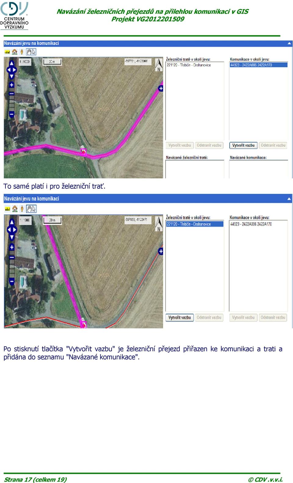 železniční přejezd přiřazen ke komunikaci a