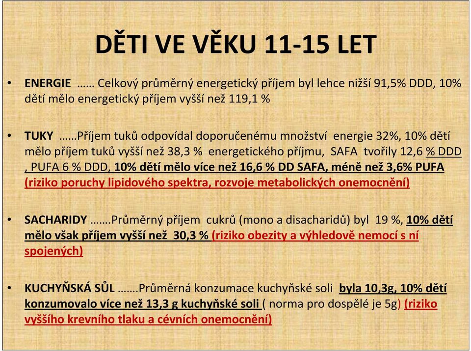 lipidového spektra, rozvoje metabolických onemocnění) SACHARIDY.