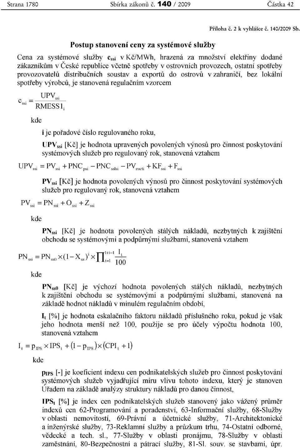 140 / 2009 Částka 42