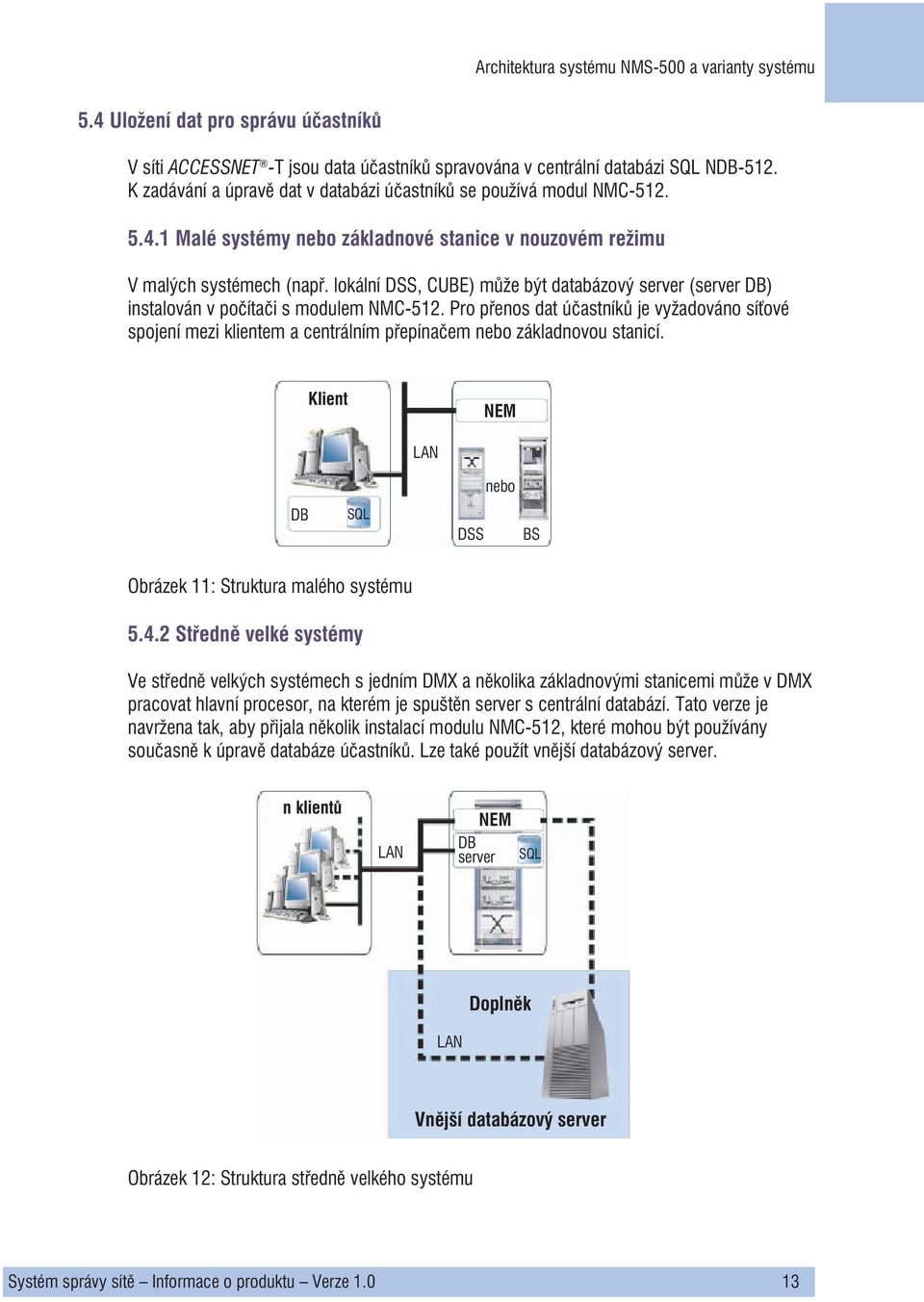 lokální DSS, CUBE) mù e být databázový server (server DB) instalován v poèítaèi s modulem NMC-512.