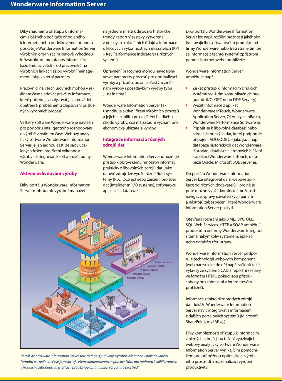 Pracovníci na všech úrovních mohou v reálném čase sledovat právě ty informace, které potřebují, analyzovat je a provádět opatření k průběžnému zlepšování příslušných výrobních procesů.