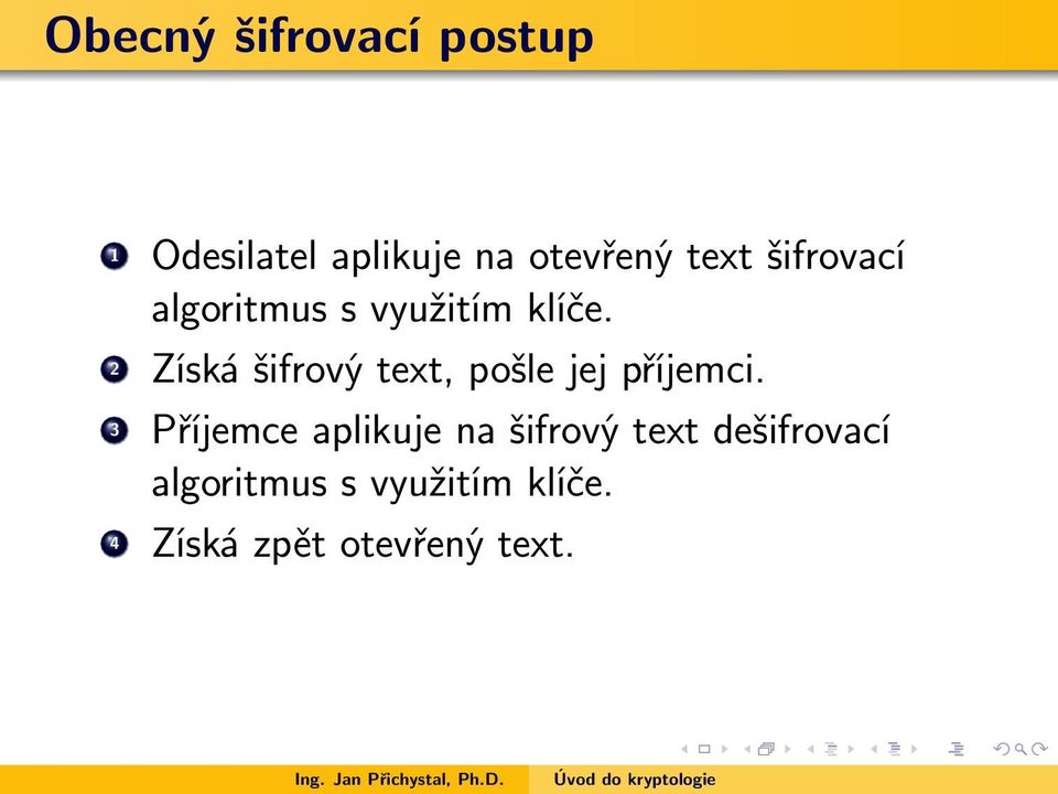 2 Získá šifrový text, pošle jej příjemci.