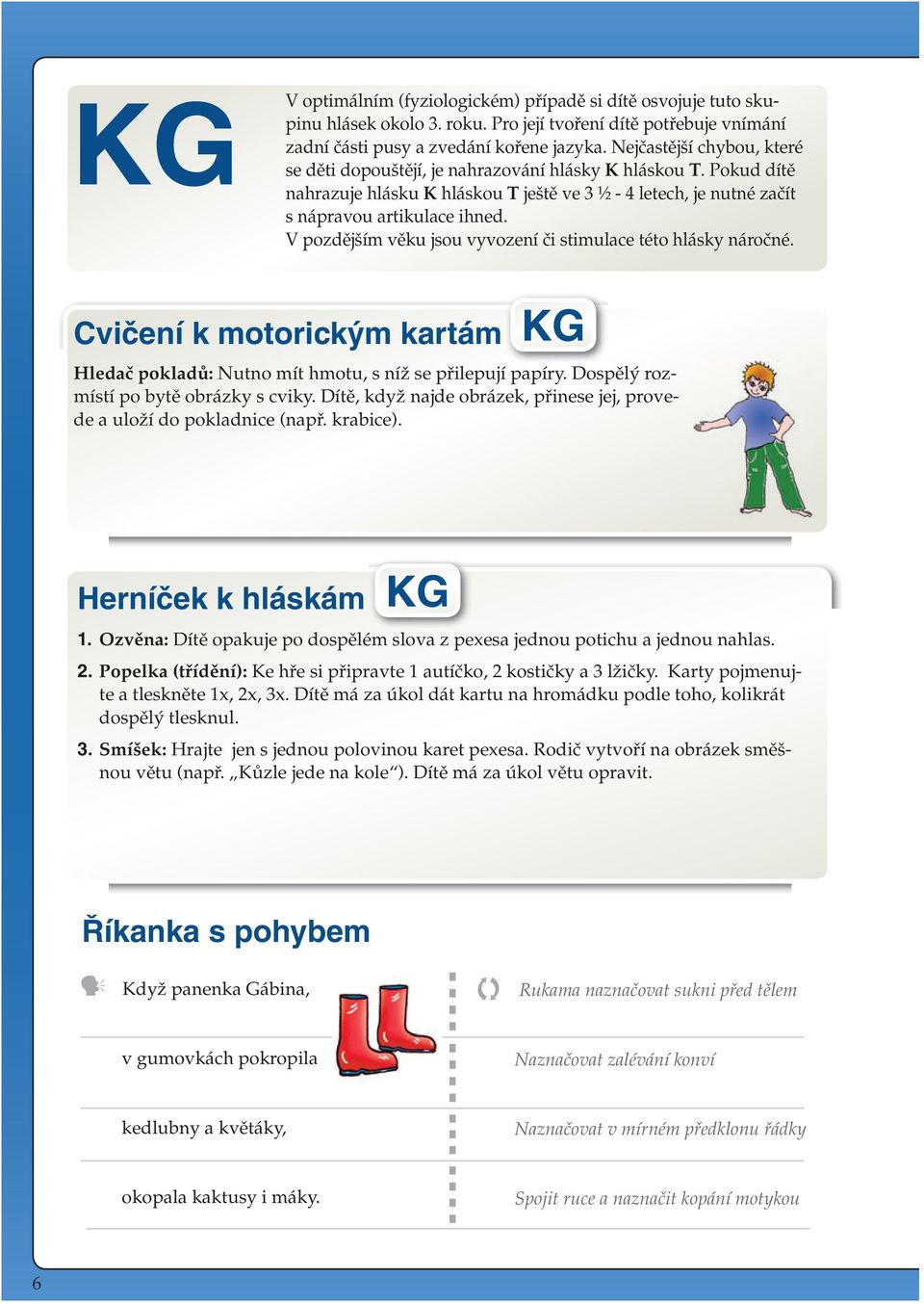 V pozdějším věku jsou vyvození či stimulace této hlásky náročné. Cvičení k motorickým kartám Hledač pokladů: Nutno mít hmotu, s níž se přilepují papíry. Dospělý rozmístí po bytě obrázky s cviky.