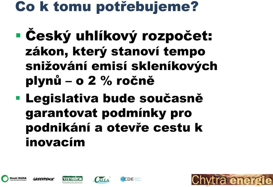 snižování emisí skleníkových plynů o 2 % ročně