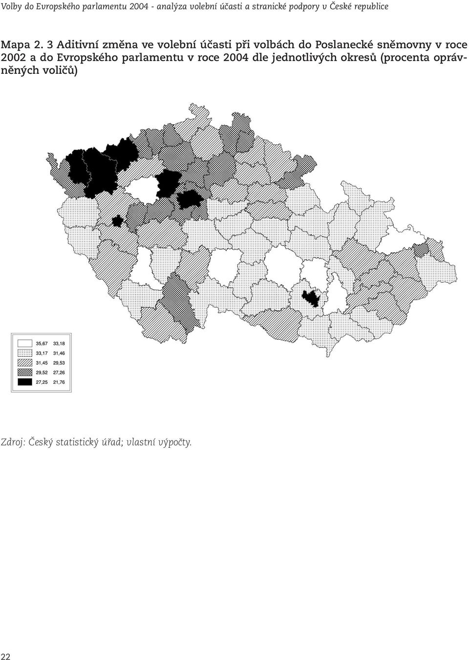 3 Aditivní změna ve volební účasti při volbách do Poslanecké sněmovny