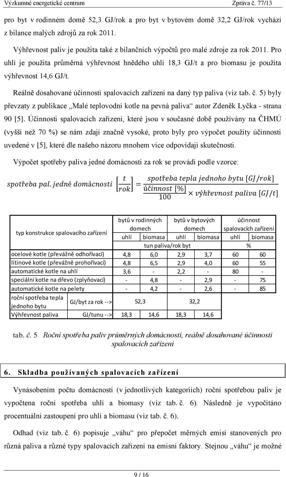 5) byly převzaty z publikace Malé teplovodní kotle na pevná paliva autor Zdeněk Lyčka - strana 90 [5].