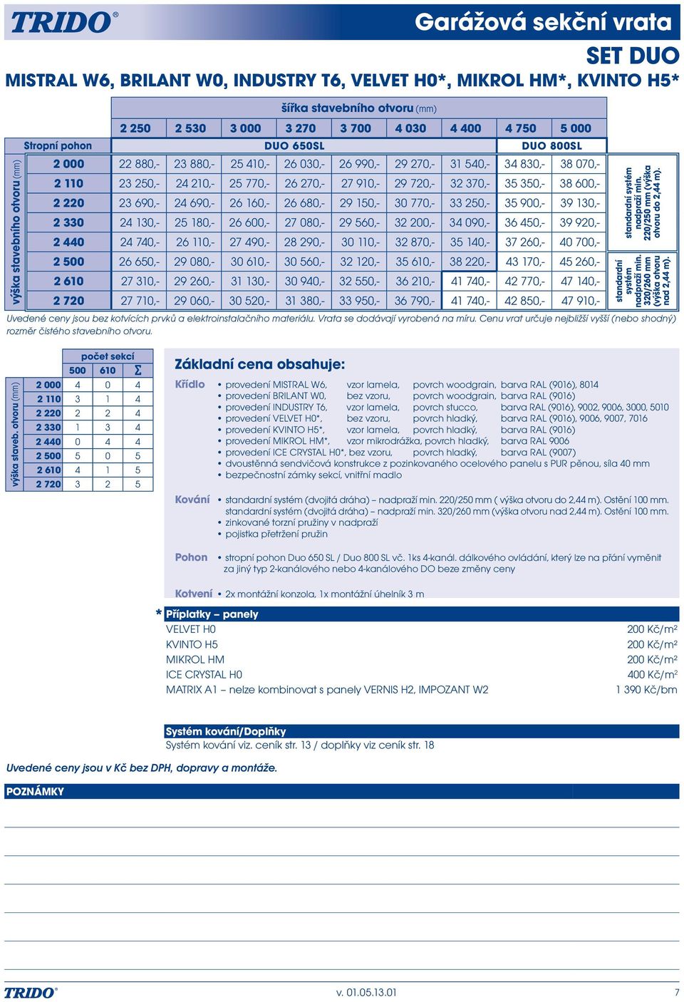 7 1,- 7 7 71,- 9,-,- 1 8,- 9,- 79,- 1 7,- 8,- 7 91,- výška tavebního otvoru (mm) Stropní pohon 7 DUO SL DUO 8SL tandardní ytém nadpraží min. / mm (výška otvoru do, m). tandardní ytém nadpraží min. / mm (výška otvoru nad, m).