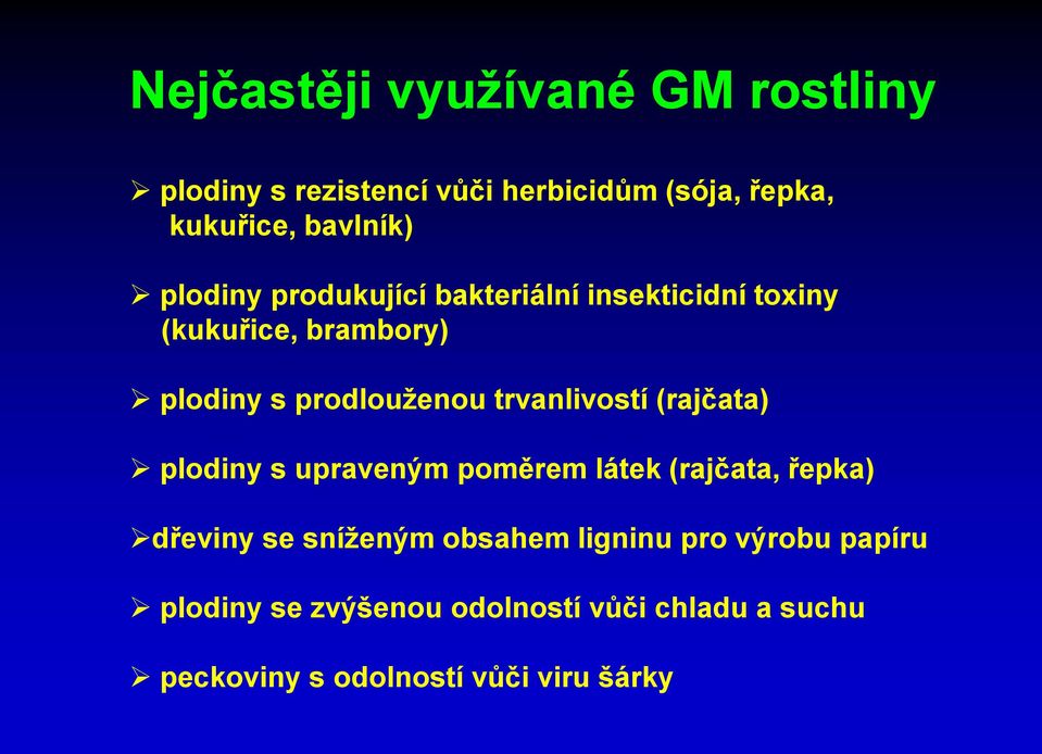 trvanlivostí (rajčata) plodiny s upraveným poměrem látek (rajčata, řepka) dřeviny se sníženým obsahem