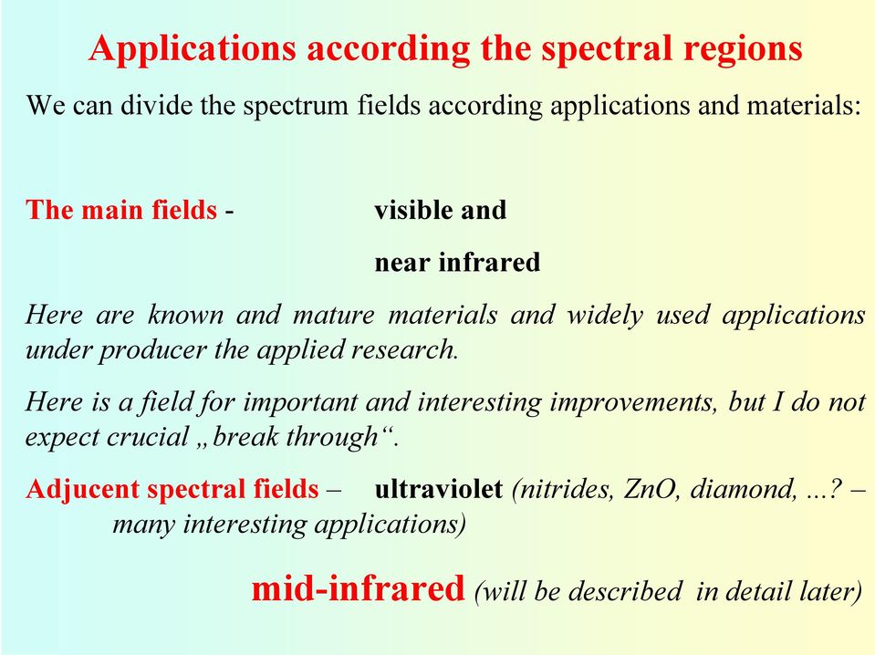 research. Here is a field for important and interesting improvements, but I do not expect crucial break through.