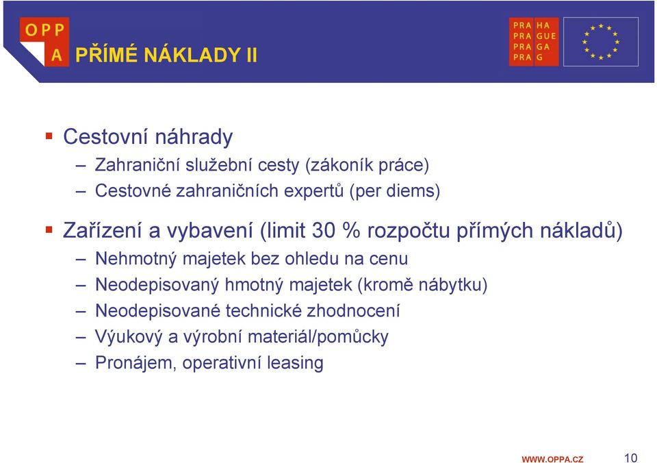 nákladů) Nehmotný majetek bez ohledu na cenu Neodepisovaný hmotný majetek (kromě nábytku)