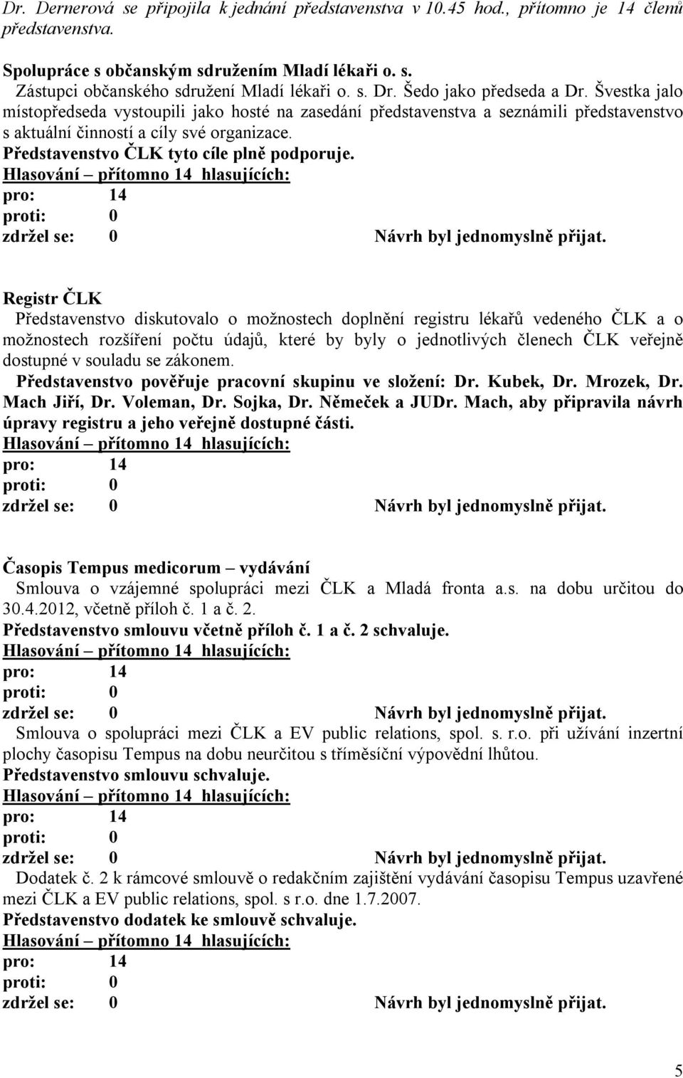 Představenstvo ČLK tyto cíle plně podporuje.