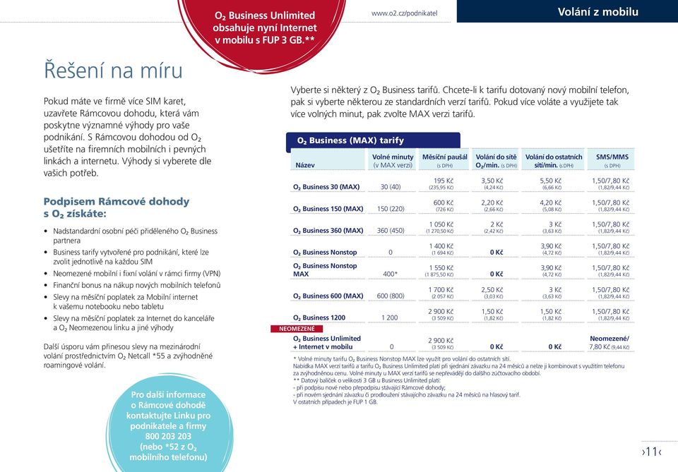 S Rámcovou dohodou od O 2 ušetříte na firemních mobilních i pevných linkách a internetu. Výhody si vyberete dle vašich potřeb.