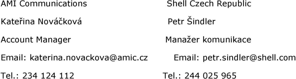 cz Shell Czech Republic Petr Šindler Manažer