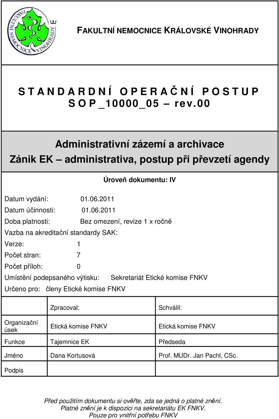 2011 Datum účinnosti: 01.06.