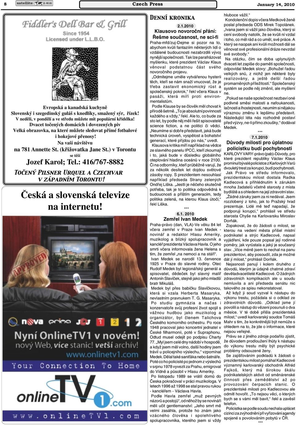 ) v Torontu se tû í Jozef Karol; Tel.: 416