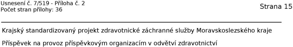 Moravskoslezského kraje Příspěvek na