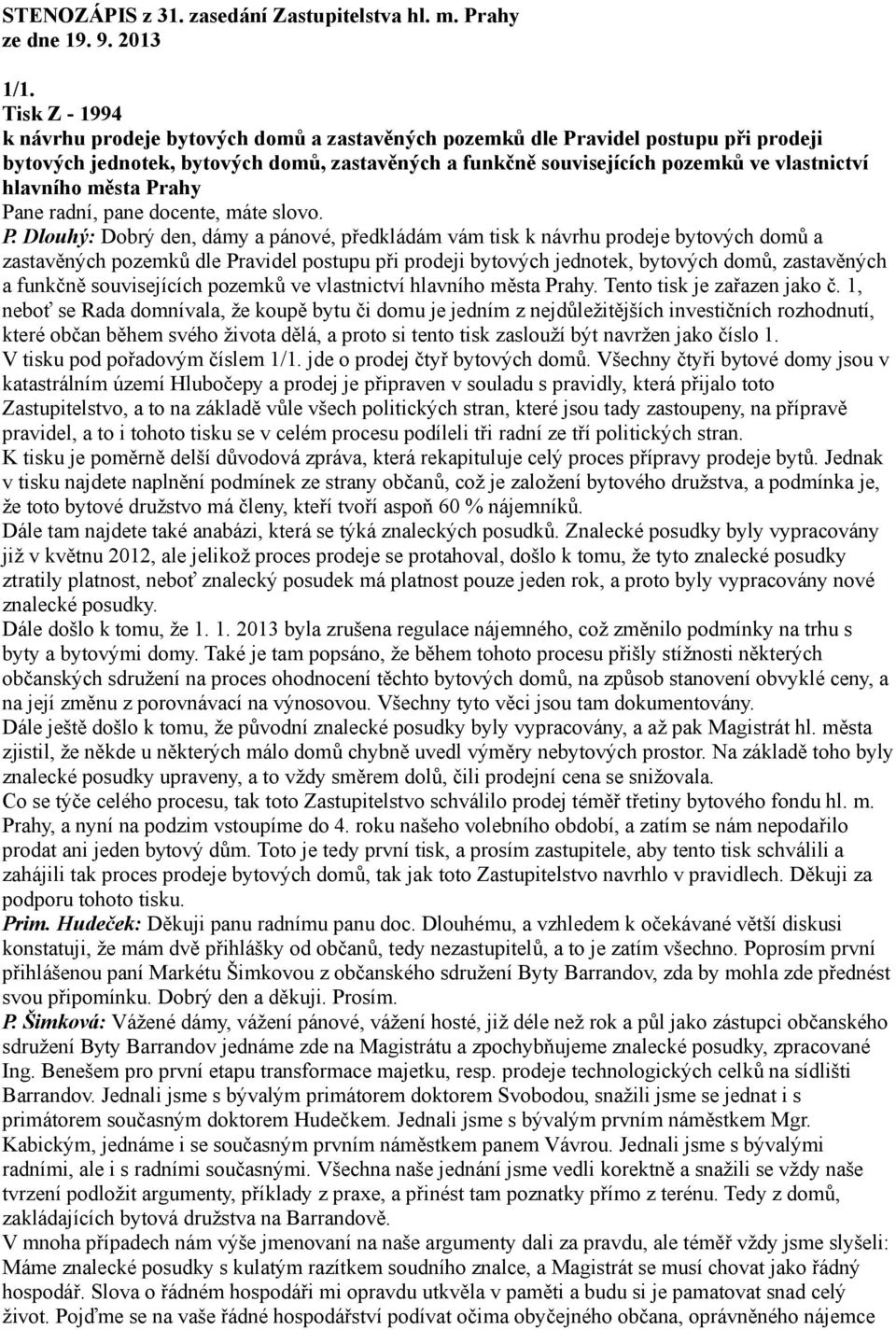 hlavního města Pr