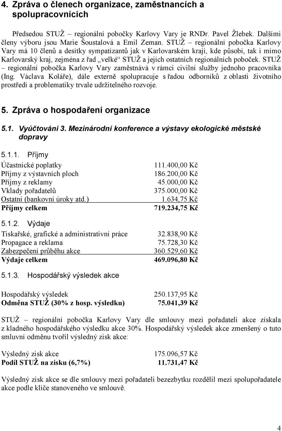 poboček. STUŽ regionální pobočka Karlovy Vary zaměstnává v rámci civilní služby jednoho pracovníka (Ing.