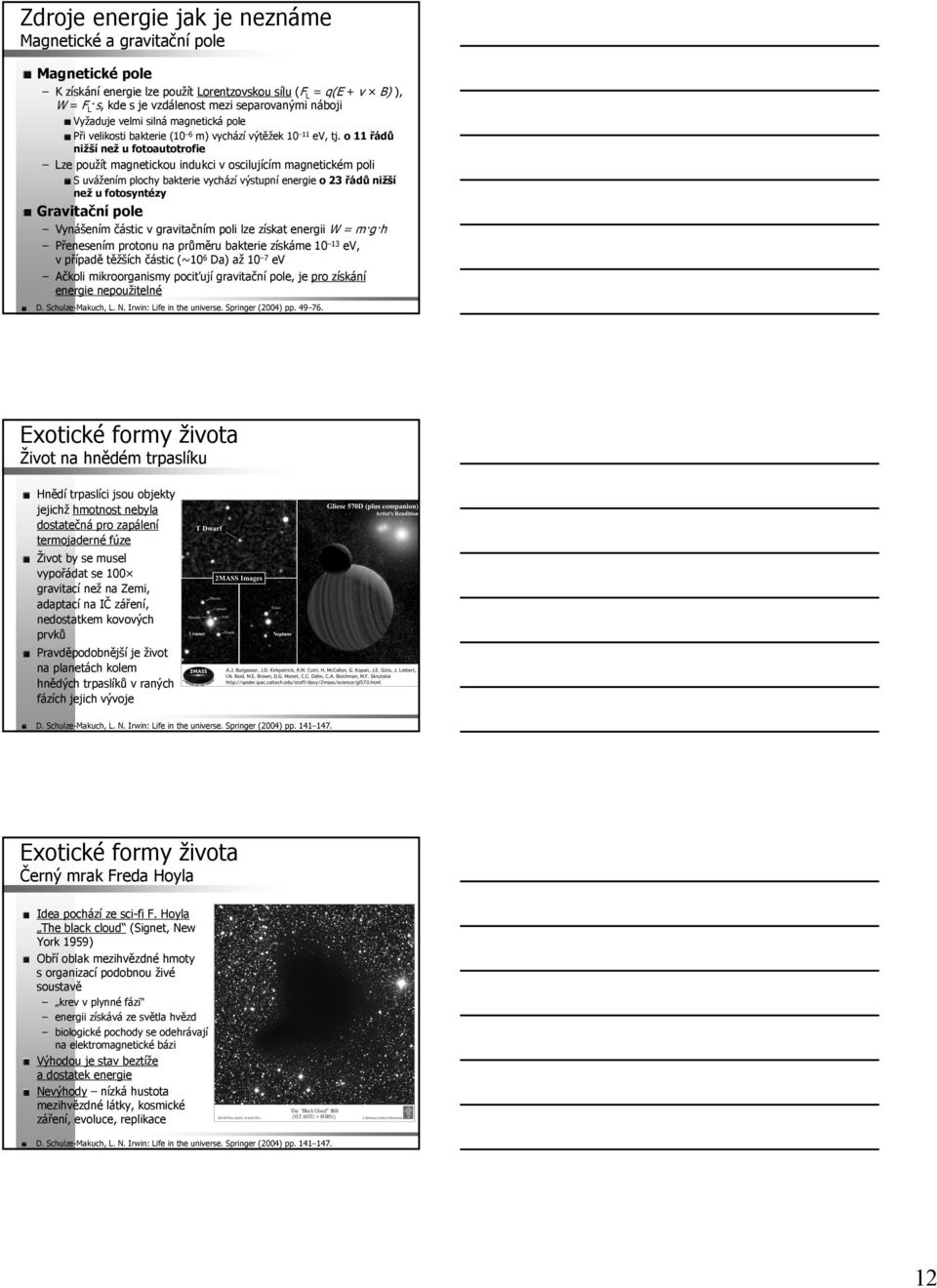 o 11 řádů nižší než u fotoautotrofie Lze použít magnetickou indukci v oscilujícím magnetickém poli S uvážením plochy bakterie vychází výstupní energie o 23 řádů nižší než u fotosyntézy Gravitační