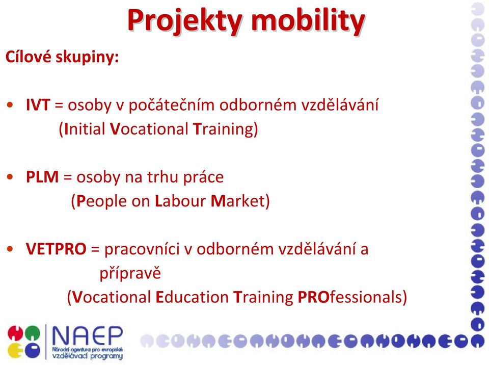 trhu práce (People on Labour Market) VETPRO = pracovníci v