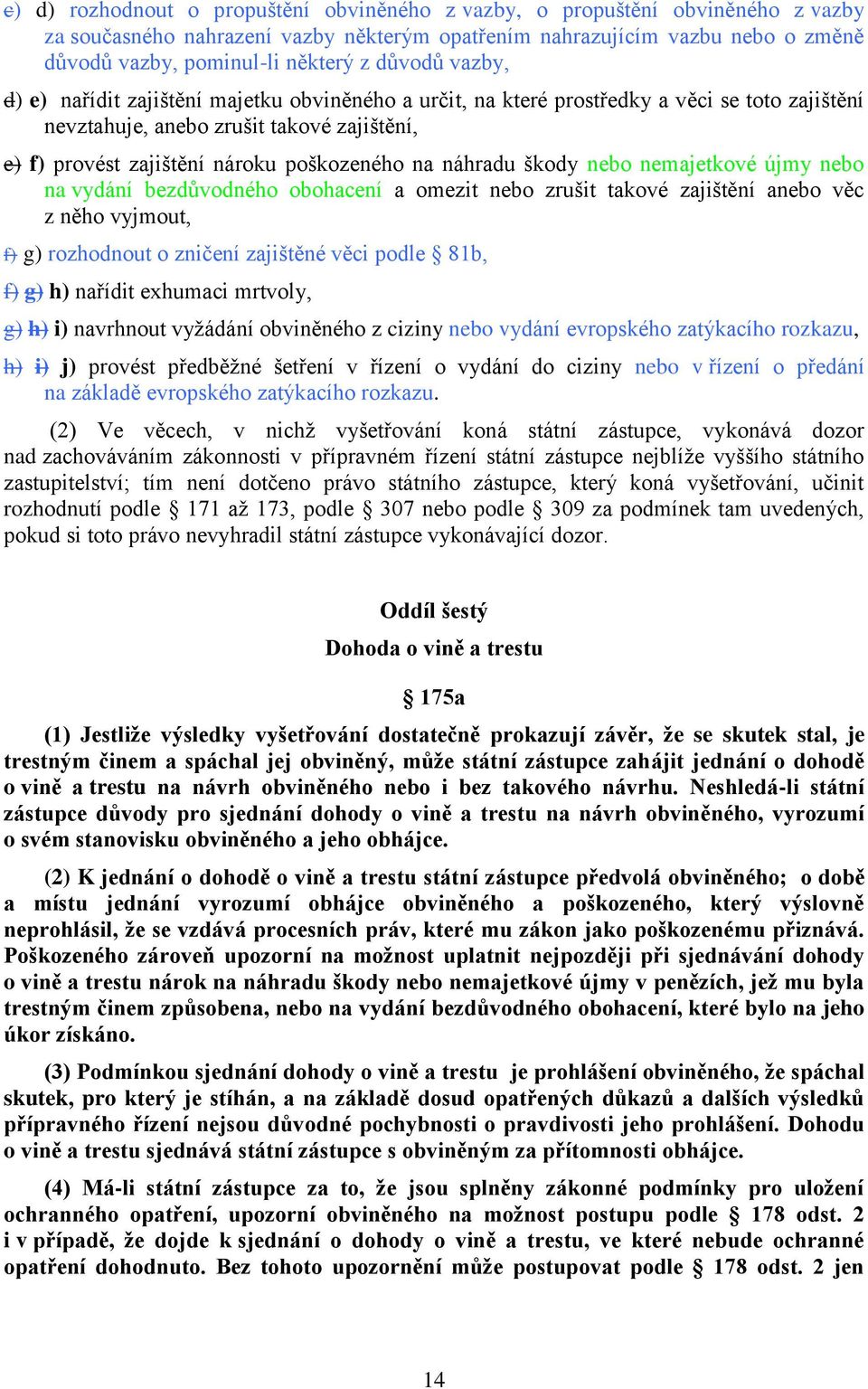 náhradu škody nebo nemajetkové újmy nebo na vydání bezdůvodného obohacení a omezit nebo zrušit takové zajištění anebo věc z něho vyjmout, f) g) rozhodnout o zničení zajištěné věci podle 81b, f) g) h)