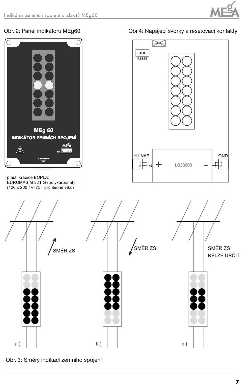 2: Panel indikátoru 4: Napájecí svorky