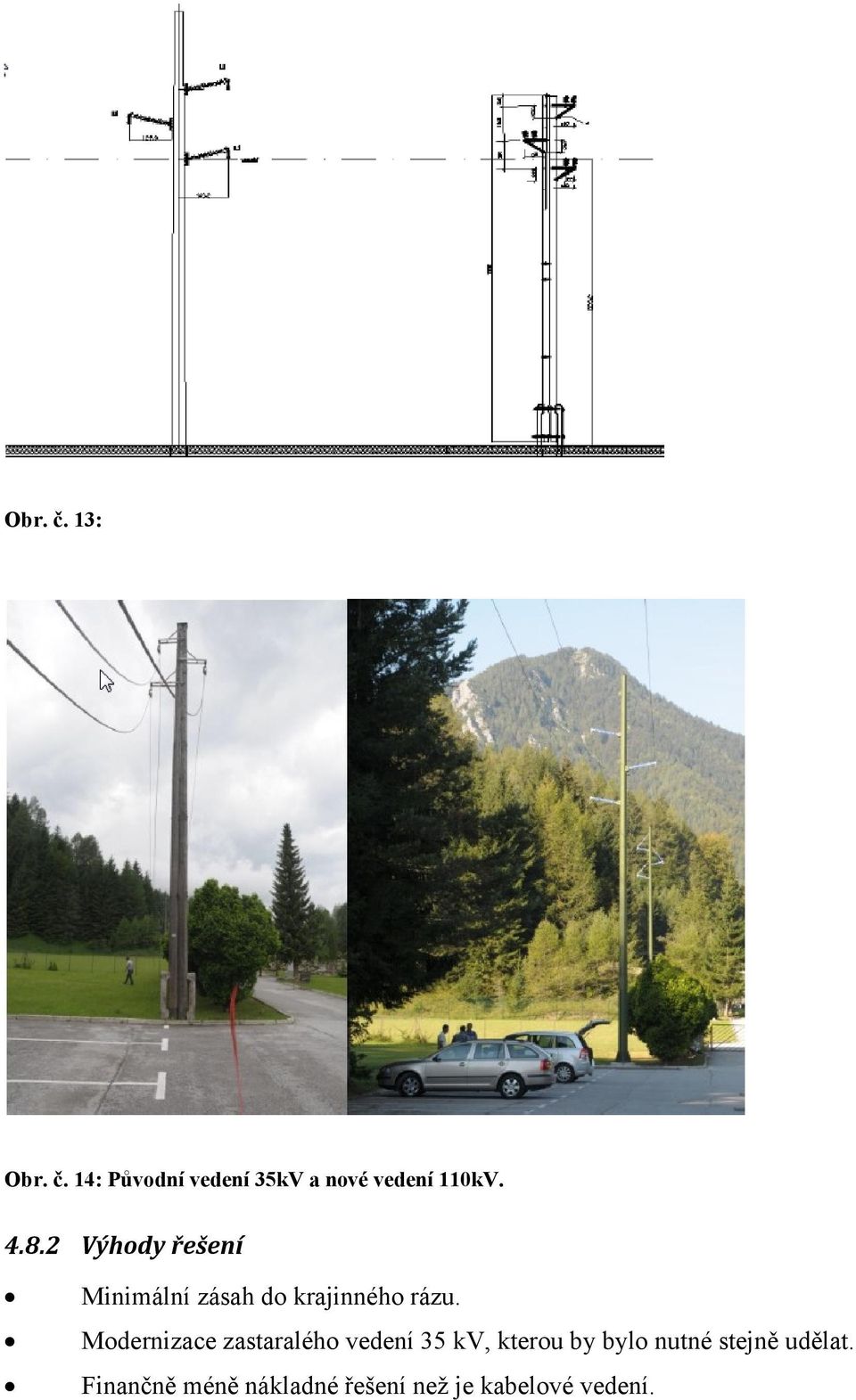 Modernizace zastaralého vedení 35 kv, kterou by bylo nutné
