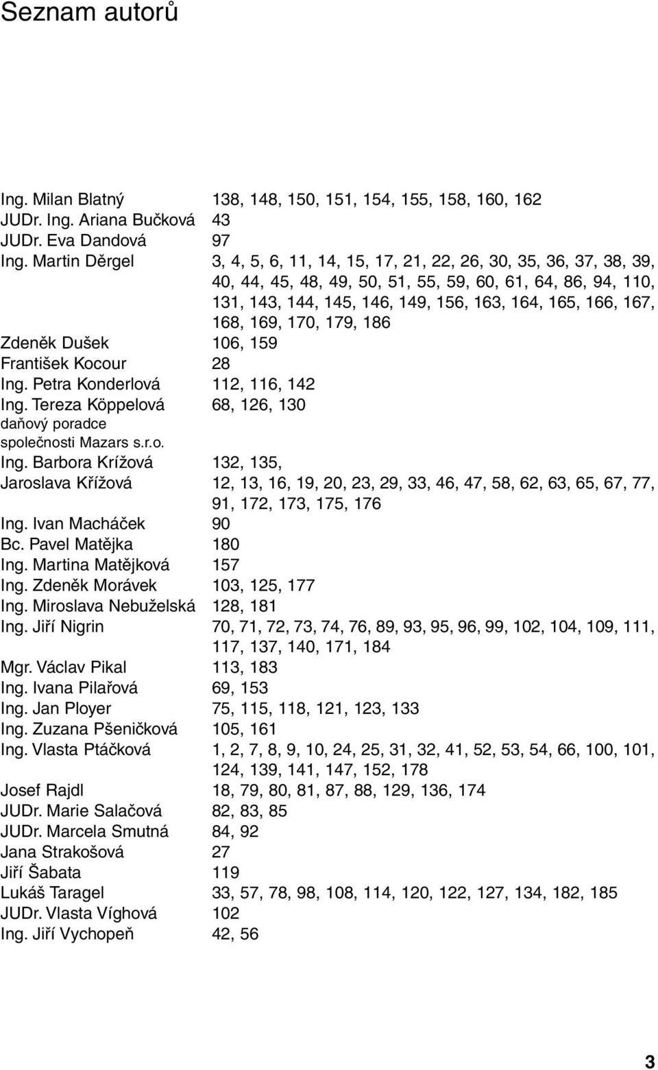 168, 169, 170, 179, 186 Zdeněk Dušek 106, 159 František Kocour 28 Ing.