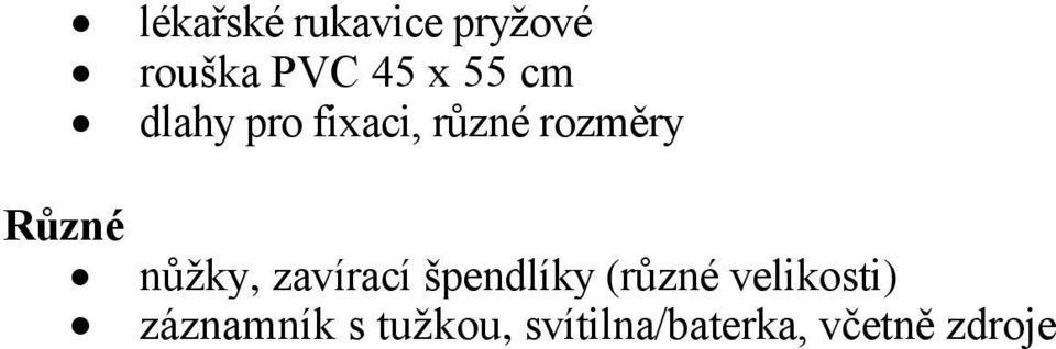 nůžky, zavírací špendlíky (různé velikosti)