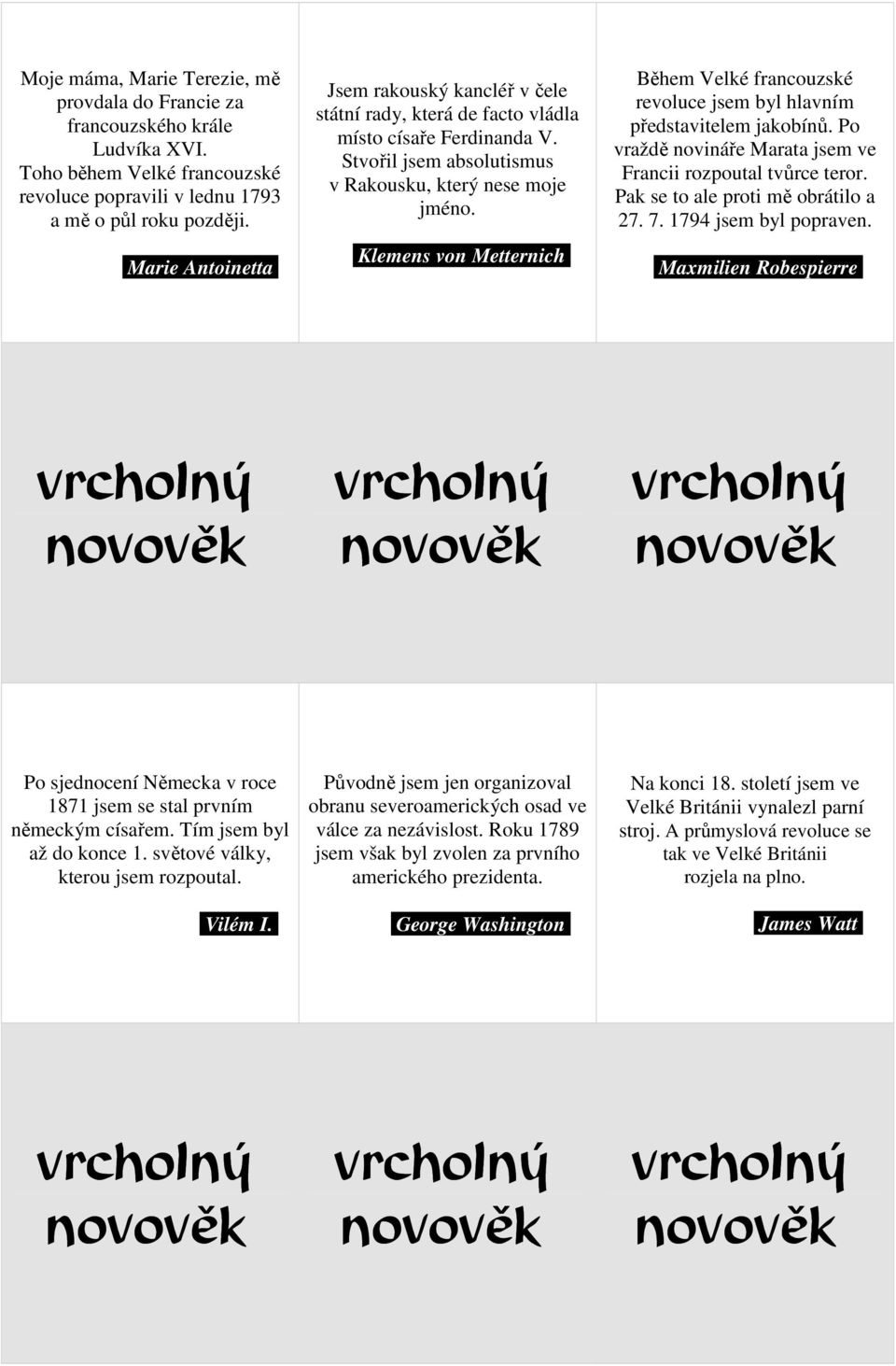 Během Velké francouzské revoluce jsem byl hlavním představitelem jakobínů. Po vraždě novináře Marata jsem ve Francii rozpoutal tvůrce teror. Pak se to ale proti mě obrátilo a 27. 7.