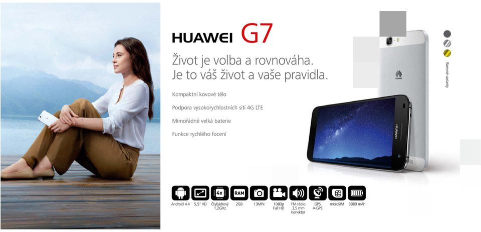 LTE Mimořádně velká baterie Funkce rychlého focení 4.